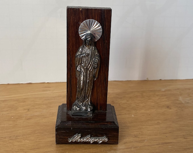 Vintage Travel Pocket Saint Madonna Blessed Mother Mary statue figurine