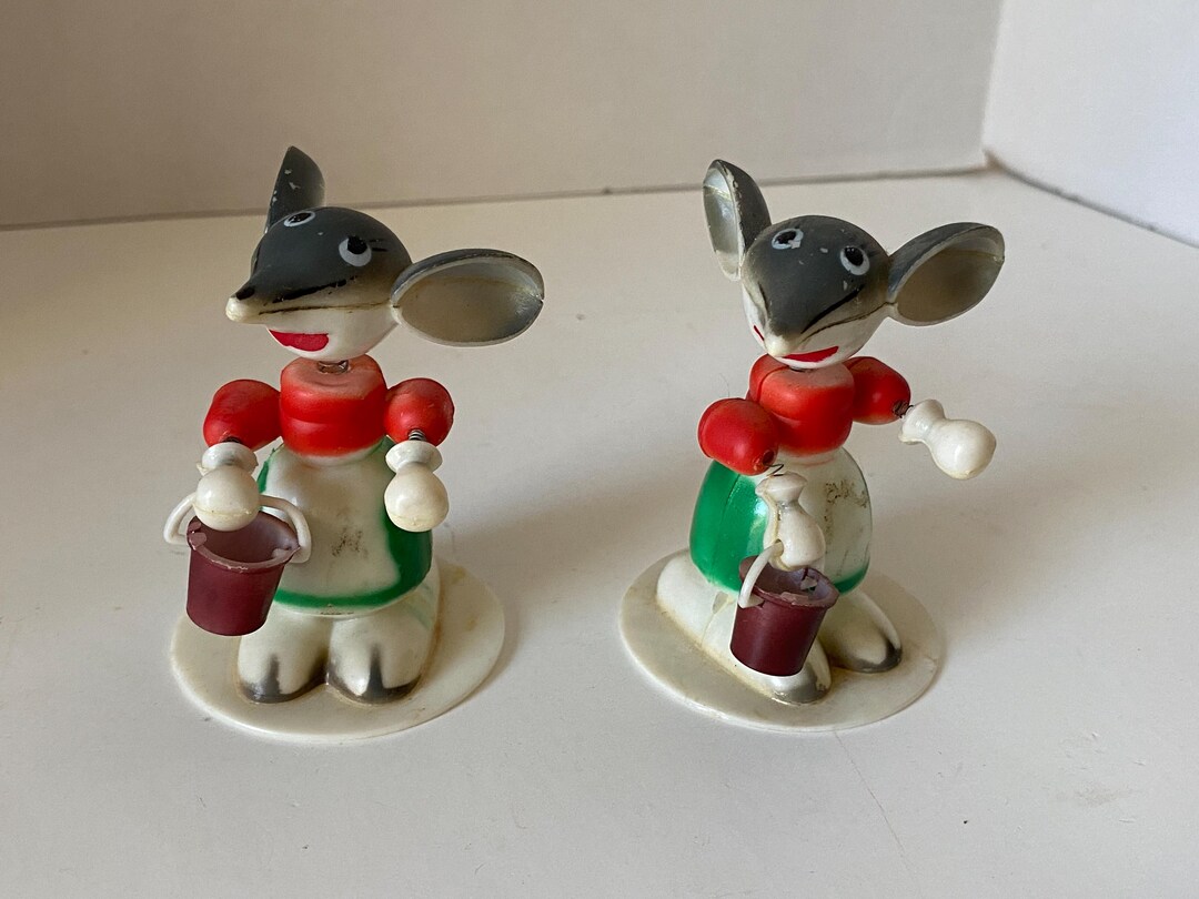 Choice of Vintage Plastic Mouse Nodder Bobble Spring Head Toy Figurines ...