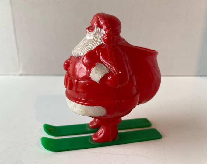 Vintage Santa on Skis Candy Holder
