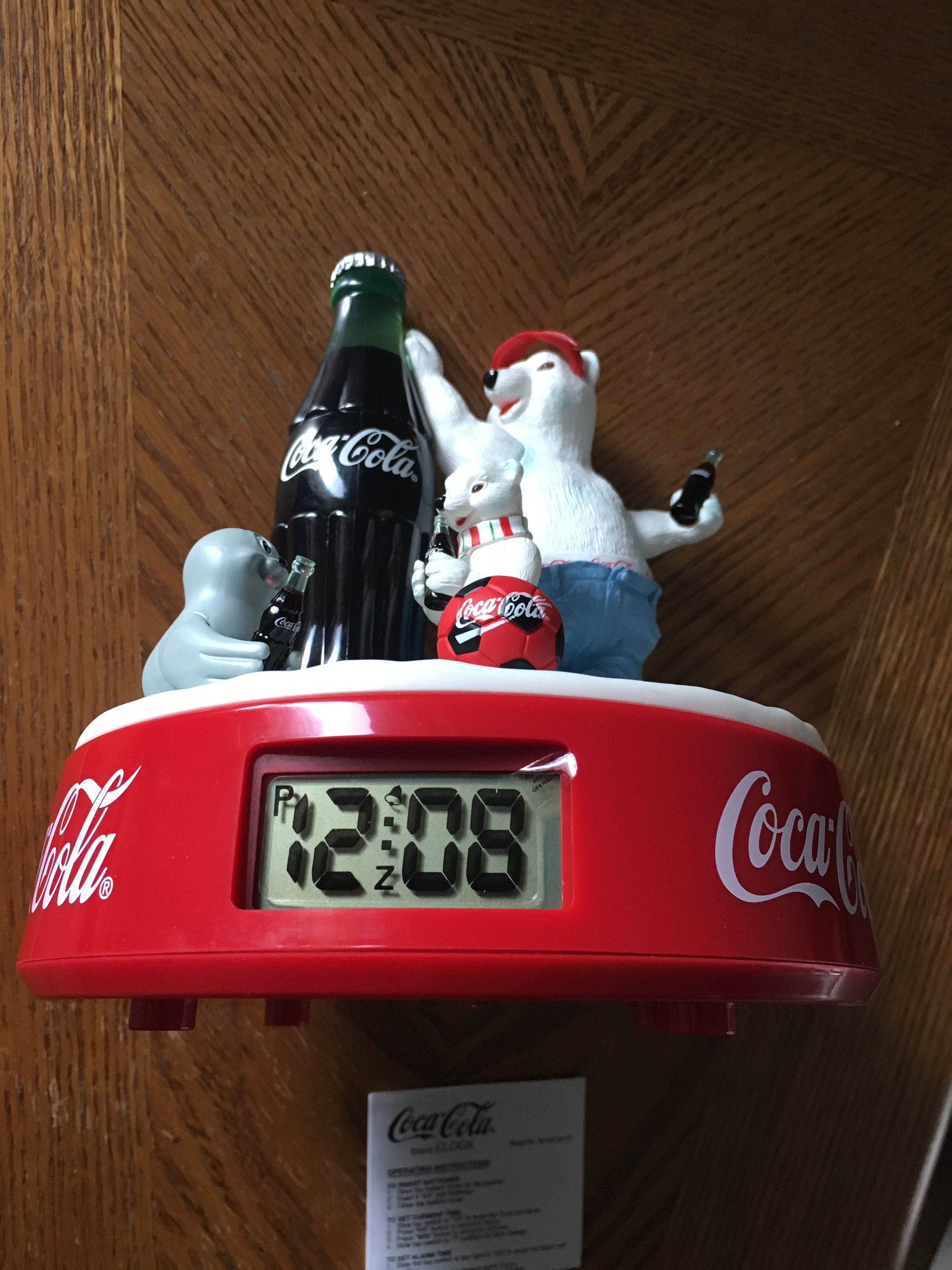 CocaCola table top polar bear alarm clock NIB