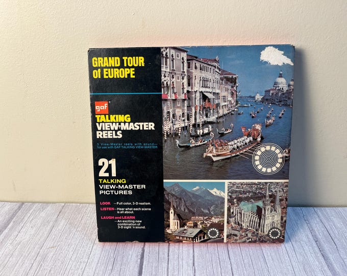 View Master 3D talking View master Grand Tour of Europe 3-reel set with book