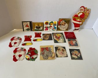100+ Set Vintage Hallmark Seals, Gift Tags and Stickers - Some are felted and many are new in unopened packages NOS