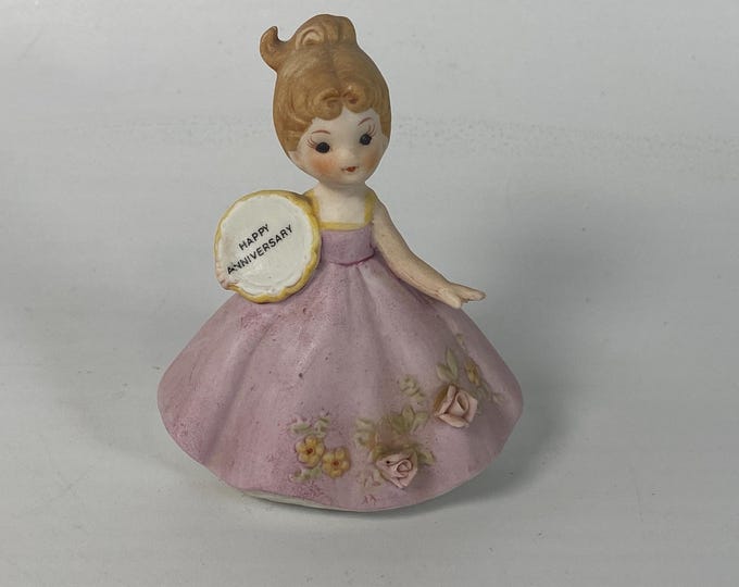 Happy Anniversary Porcelain Bisque Petite Figurine