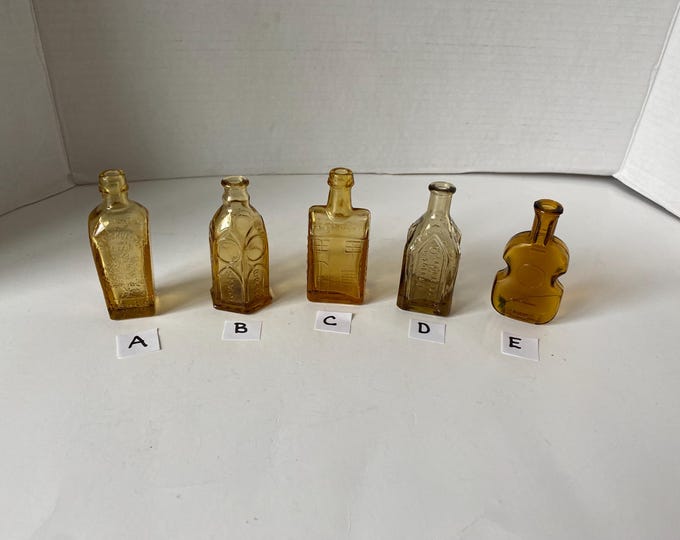 Choice of Small Amber Wheaton Glass Bottles or Amber Violin Bottle from Taiwan