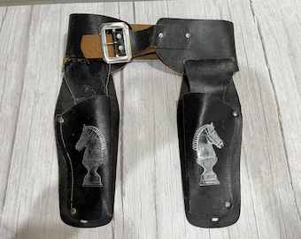 Vintage 1950 "Have Gun will Travel" leather gun belt and holsters
