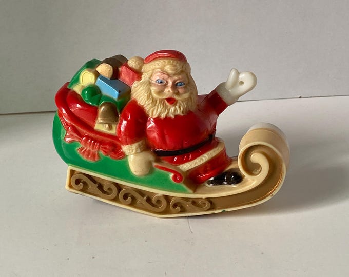 Vintage Santa Claus Friction PushToy Sled