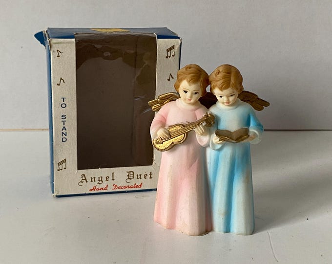 1960s Angel Duetl Musicians Ornaments in Original Box