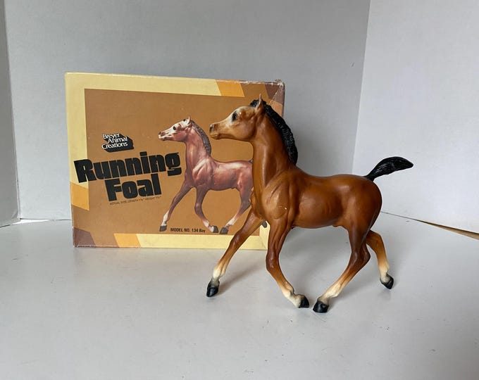 1979 Breyer Running Foal Horse in Original Box Model No 134 Bay