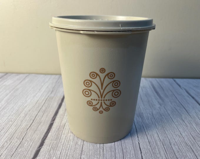 1970's Tupperware almond Servalier canister with lid