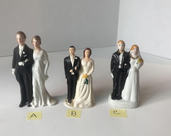 Choice of 1940s  Bride and Groom Wedding Cake Toppers