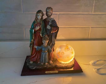 12" Lighted Holy Family Statue of Joseph, Mary and the Christ Child Jesus Gallery Collection with cord and light included