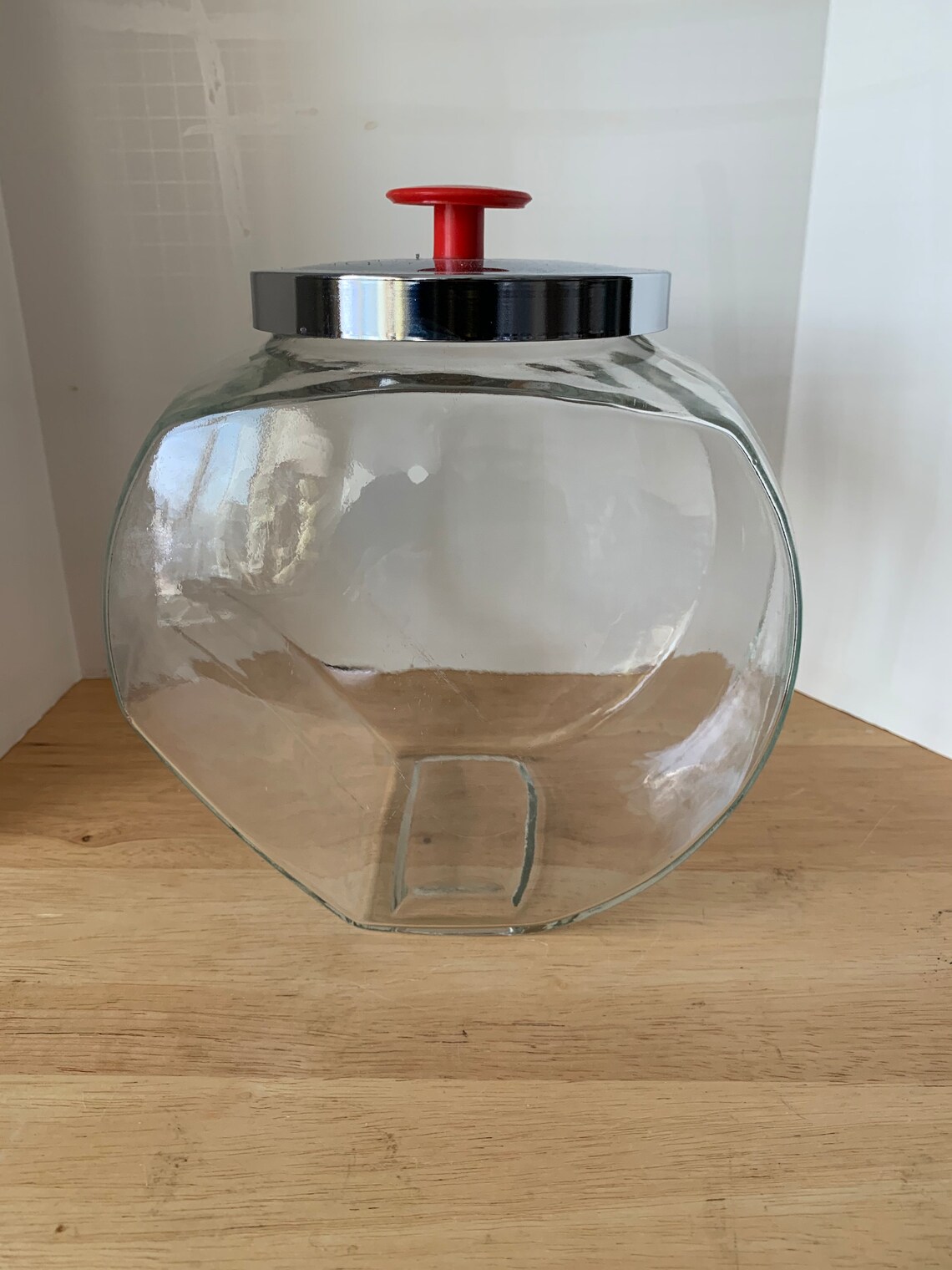 Glass tilt glass canister/jar with top Etsy