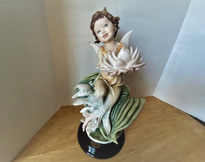 Whimsical Guiseppe Armani  Water Lily fairy  porcelain bone china figurine