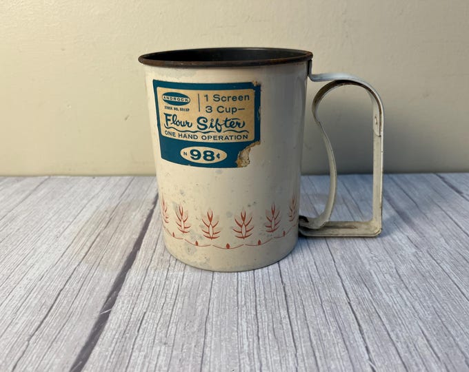 Vintage Androck single screen flour sifter