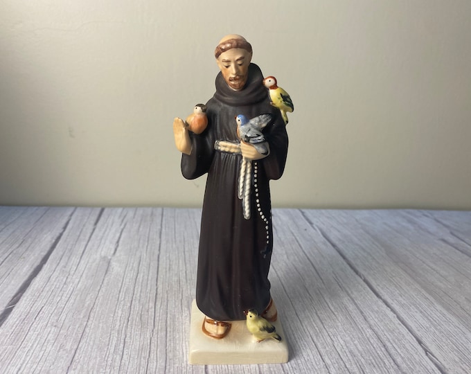 Very Rare TMK 1 Hummel Goebel 10" St. Francis of Assisi  HF 6 Vintage with Birds from W. Germany 1935-1949