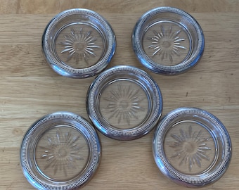 Set of 5 Crown Sterling Coasters