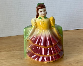 Vintage Shawnee Style Pottery Girl Planter