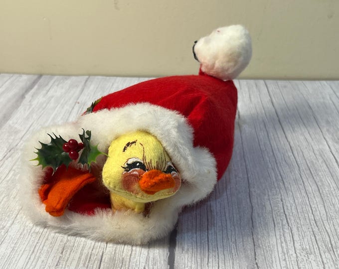 1972-1982 Annalee Duck in a Christmas hat