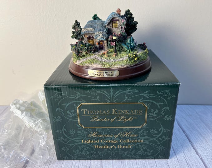 Thomas Kinkade lighted cottage "Heather's Hutch" in original box NOS