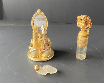 Choice of Vintage Hollywood Goldtone Avon Vanity Set or Lipstick Holder