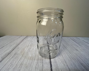 Vintage Kerr quart size wide mouth self-sealing clear canning jar