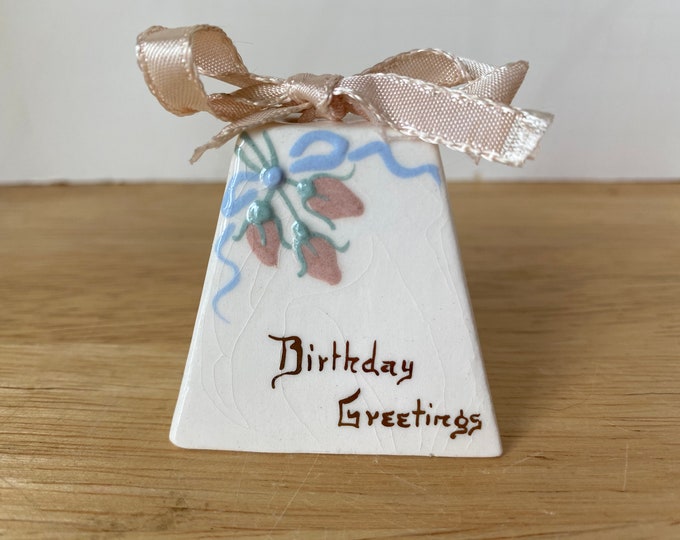 Vintage Birthday Greeting message bell from  Poinsettia Studio California