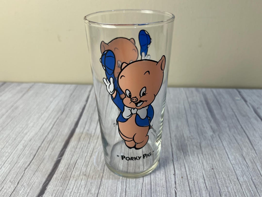 Vintage 1993 Loony Tunes Blue Porky Pig Drinking Glass - Etsy