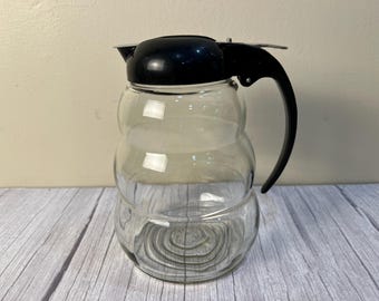 1950's beehive drip cut glass syrup dispenser