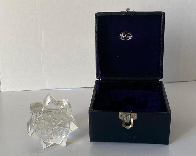 1960's Sagittarius Zodiac Sign 7 Sided Star Glass Paperweight in Custom Gift Box