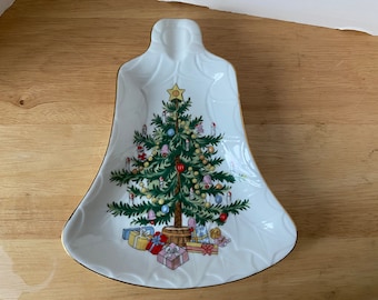 Vintage  Lefton Christmas Tree Shaped Candy Dish  Christmas Plate