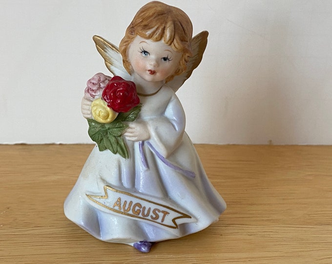 August Birthday Ceramic Angel figurine