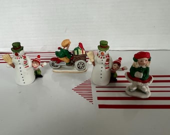 1980's Lefton Colonial Village 3 different character figurines