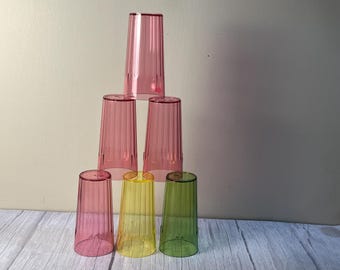 Set of 6 Arrow plastic tumblers in assorted colors