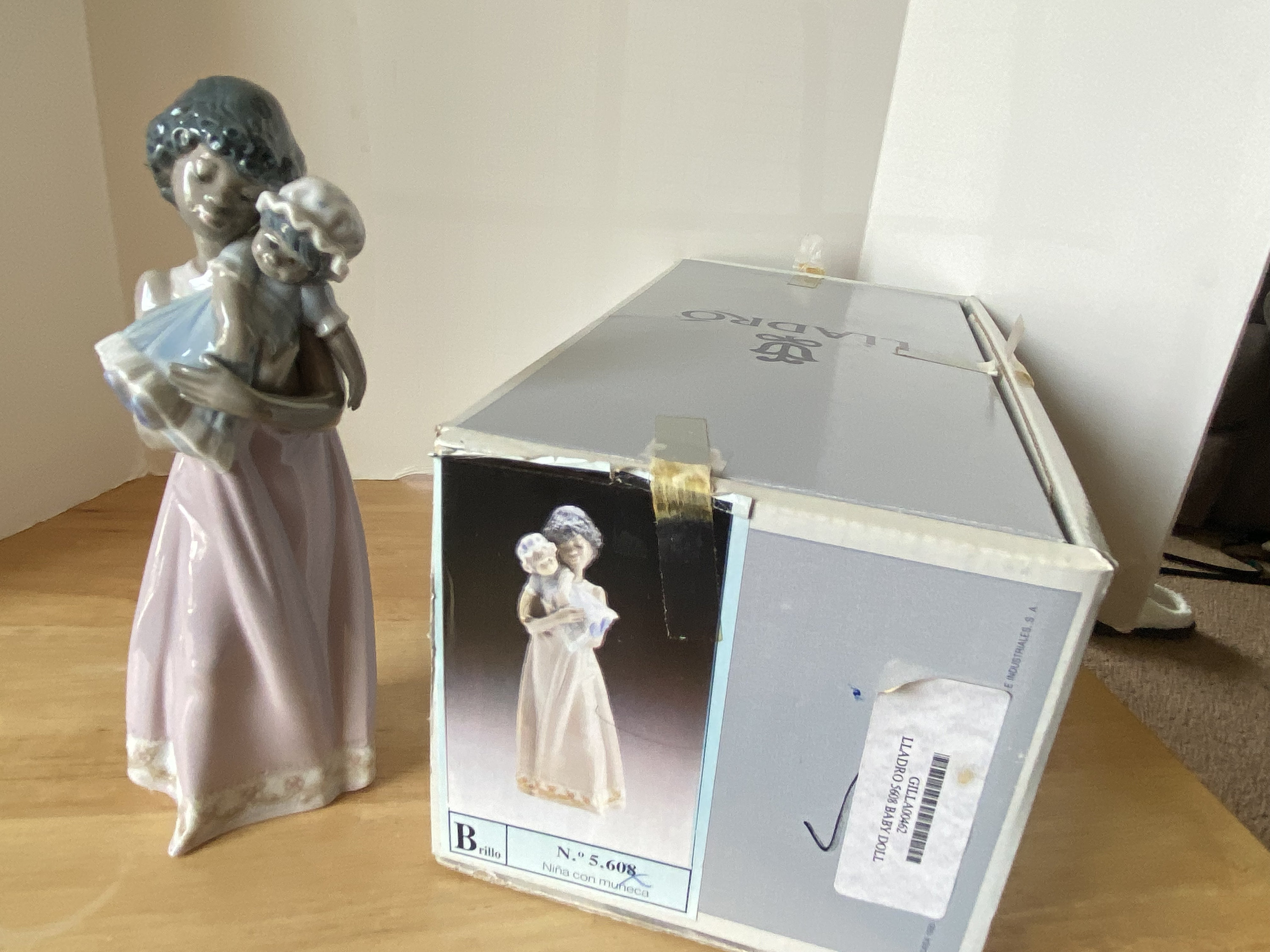 Lladro Baby Doll Figurine From the Black Legacy Collection 5608 with