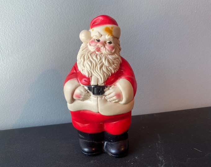 1960s Squeaky  Rubber Santa Claus Mfg by the Arrow Rubber Plastic Co