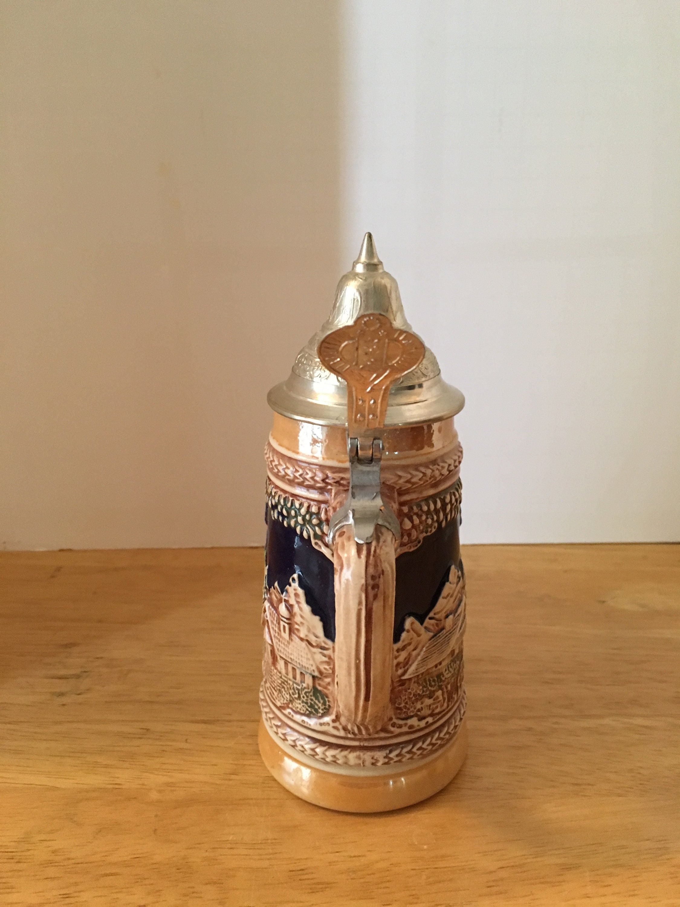 Vintage original Gerzit lidded German beer stein