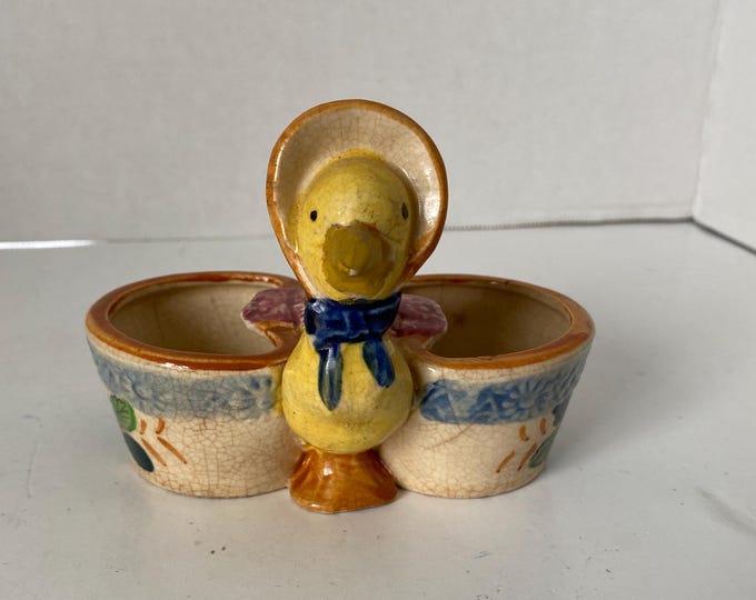 Vintage Ceramic Duck or Bunny Toothpick or small candy cup Holder for Spring / Easter