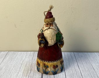 Vintage Heartwood Creek 2002 Jim Shore Santa with a bird house ornament