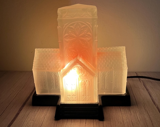 1992 Avon frosted Crystal lighted "Silent Night" Church
