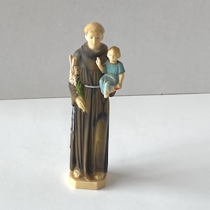 Vintage St. Anthony and Jesus plastic 6&quot; statue