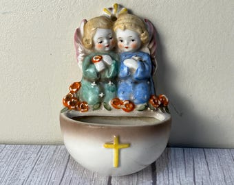 Goebel Sacrart 'Praying Angels' Holy Water Font HW 56 TMK 1/2