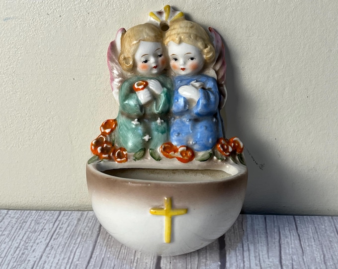 Goebel Sacrart 'Praying Angels' Holy Water Font HW 56 TMK 1/2