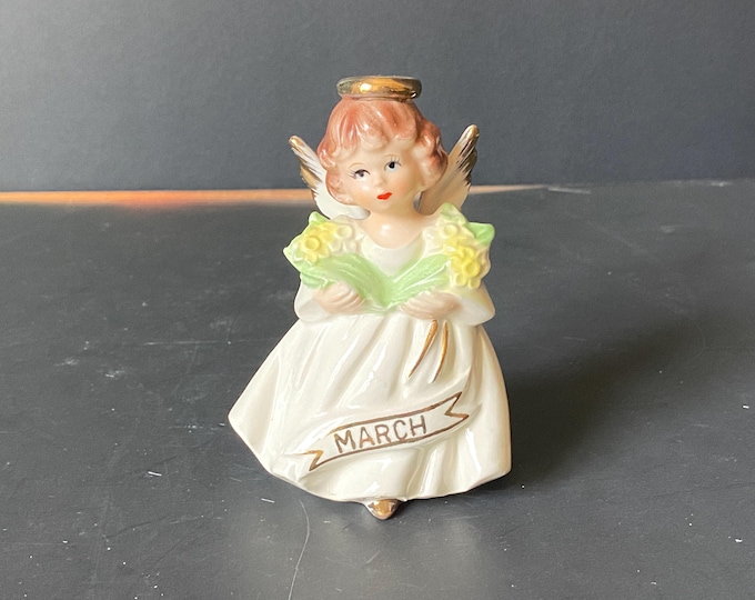 Vintage "March" Birthday Girl Ceramic Figurine