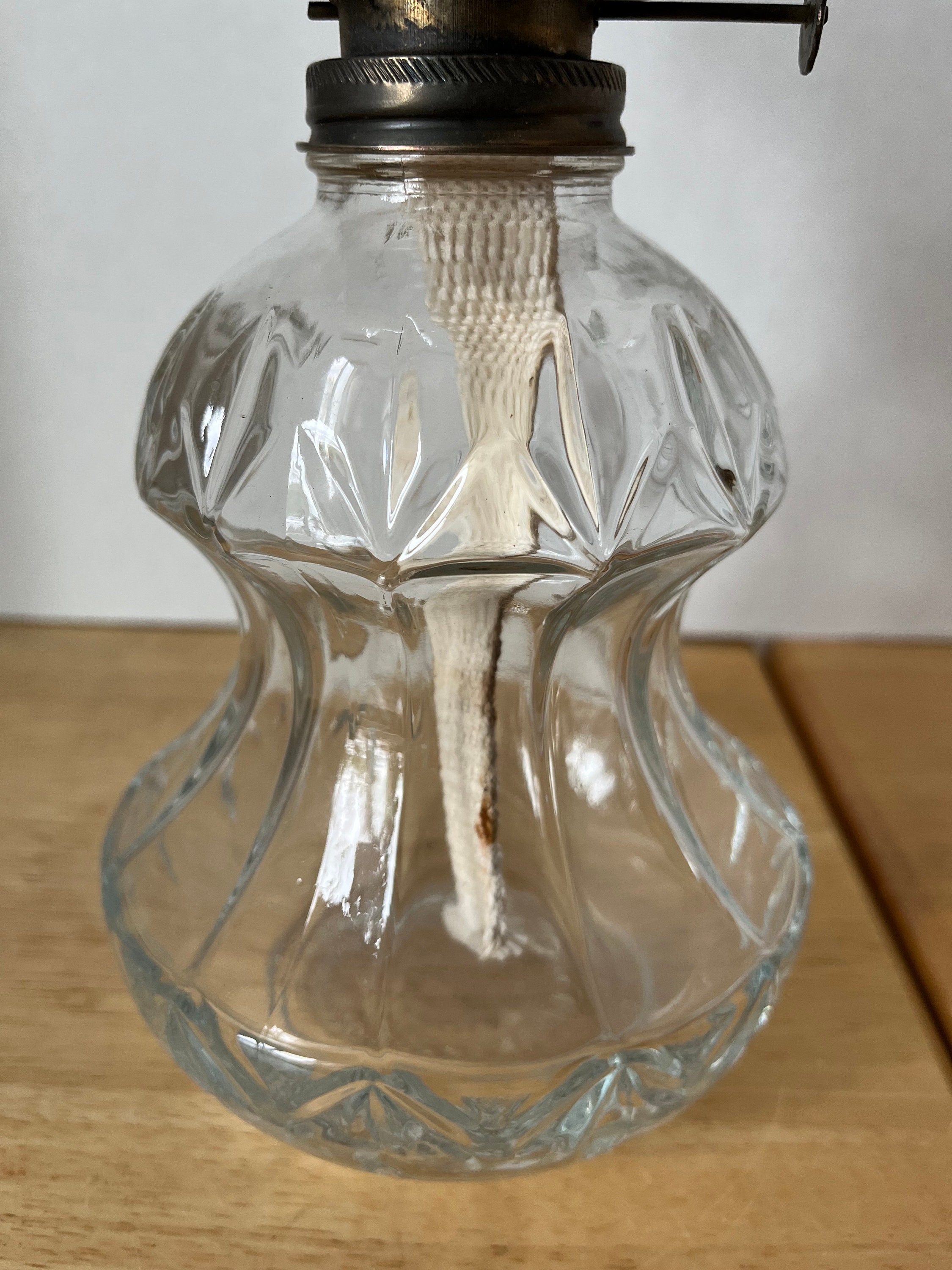 Lamplight Farms from Austria vintage pressed and cut clear oil