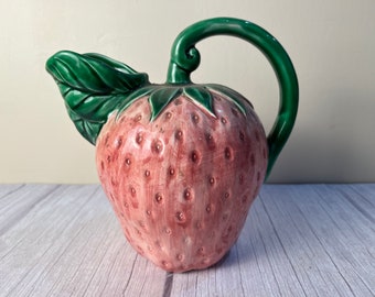 Vintage 1986 Haldon group pink/red strawberry pitcher