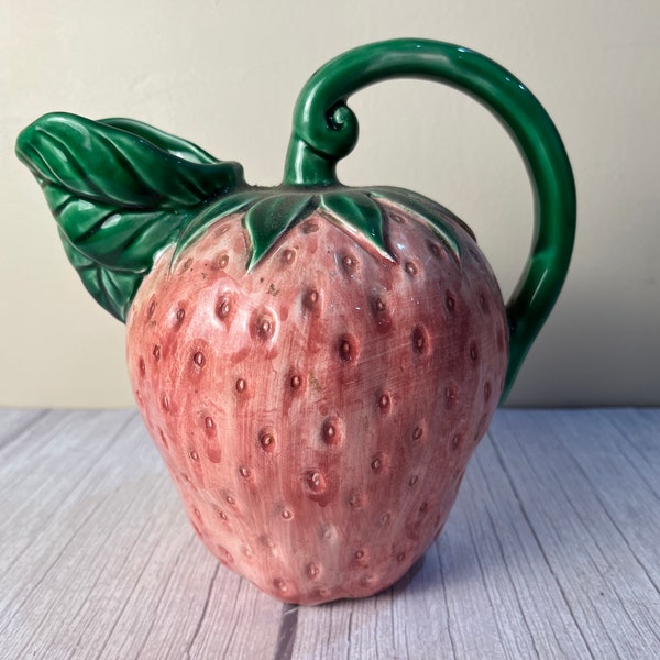 Vintage 1986 Haldon group pink/red strawberry pitcher