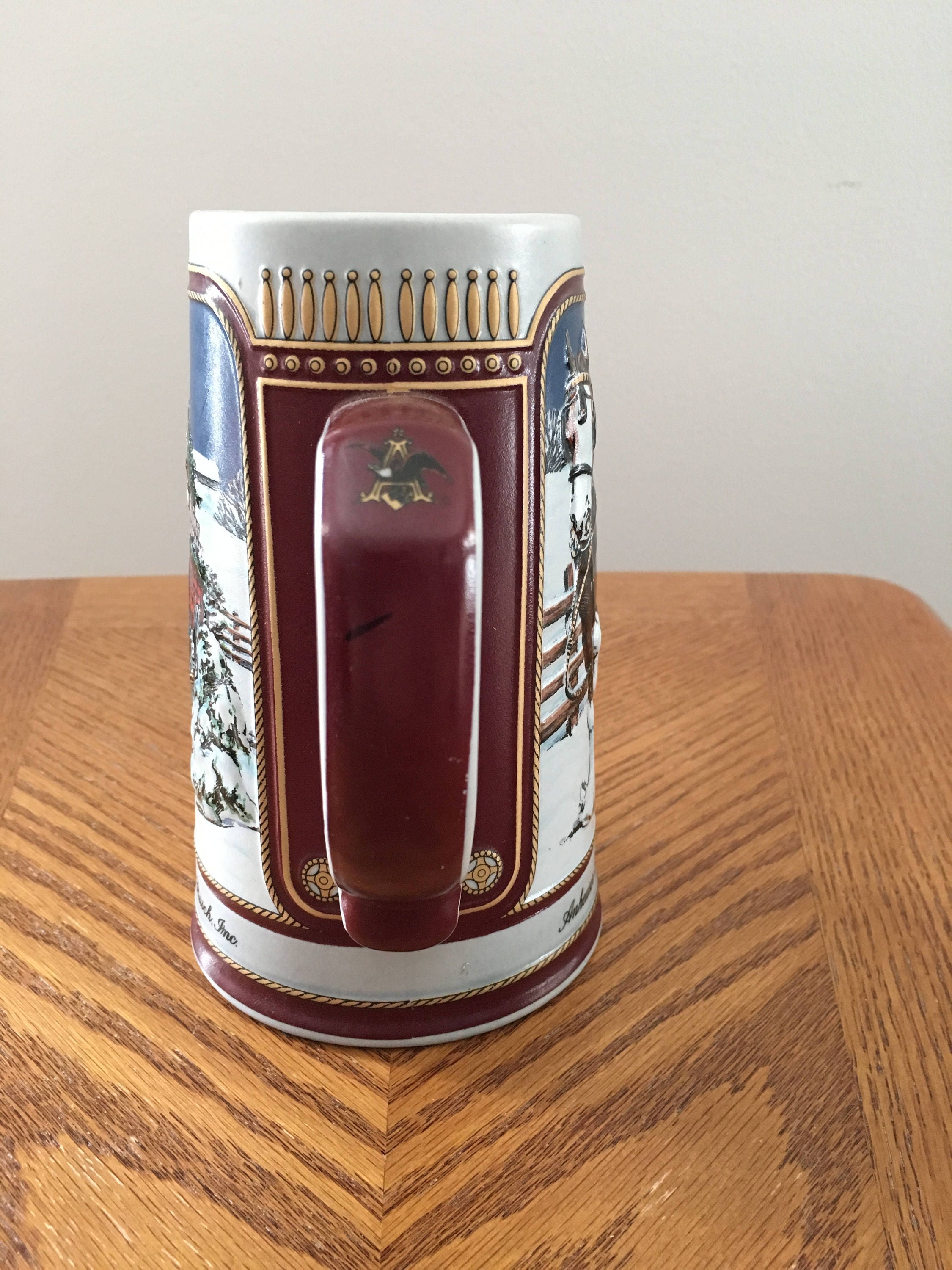 Vintage 1989 Budweiser CS 89 beer stein Winter Evening