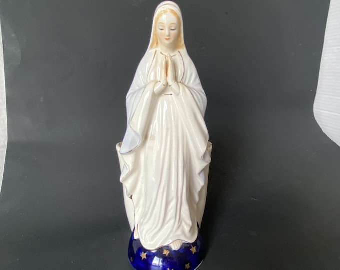 Kamo Pottery Our Lady of Lourdes Madonna porcelain Ceramic figurine Planter
