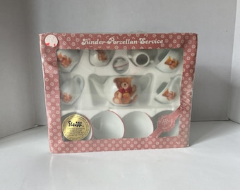 NIB Vintage  Reutter Sacks Kinder Porzellan (Made in Germany)  Steiff Limited Edition Porcelain Collector 11 Piece Tea Set #4552/5000