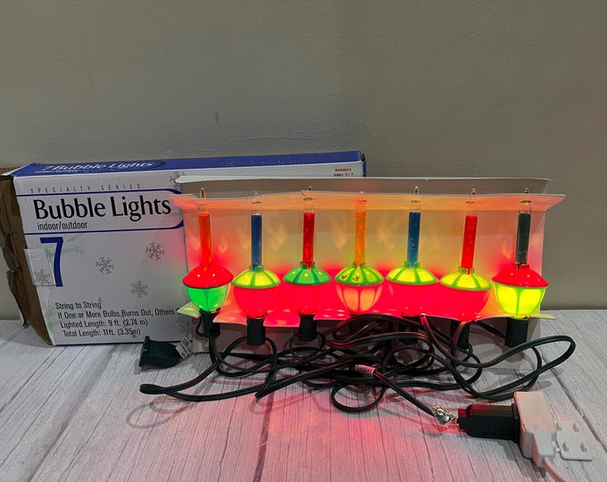 7 string bubble light string in original box